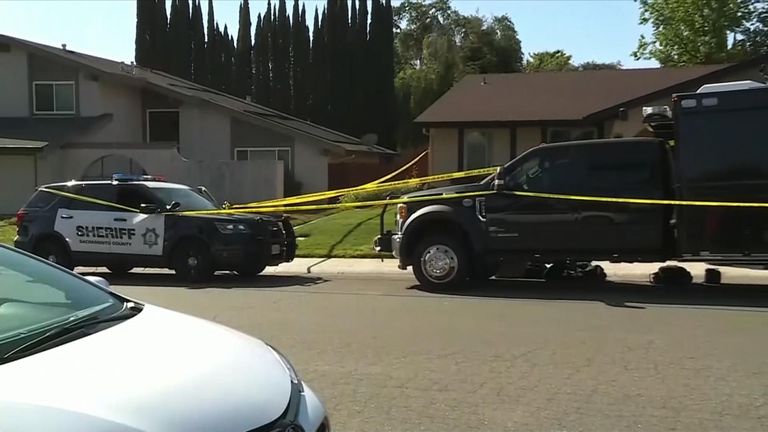 An FBI truck was seen outside a home belonging to DeAngelo