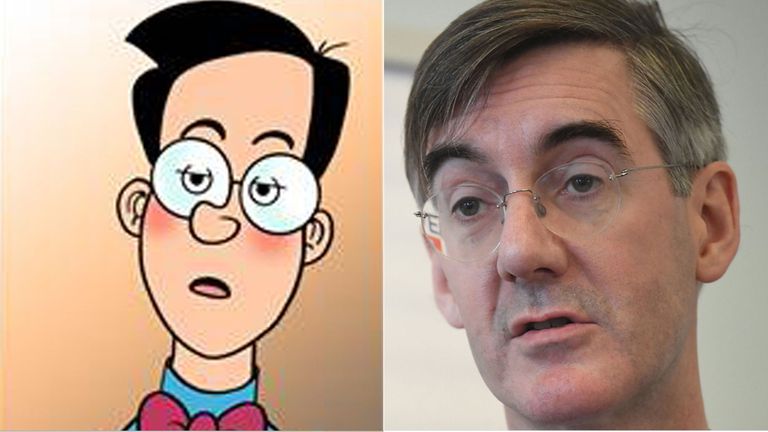 Jacob Rees Mogg (R) and Walter The Softie