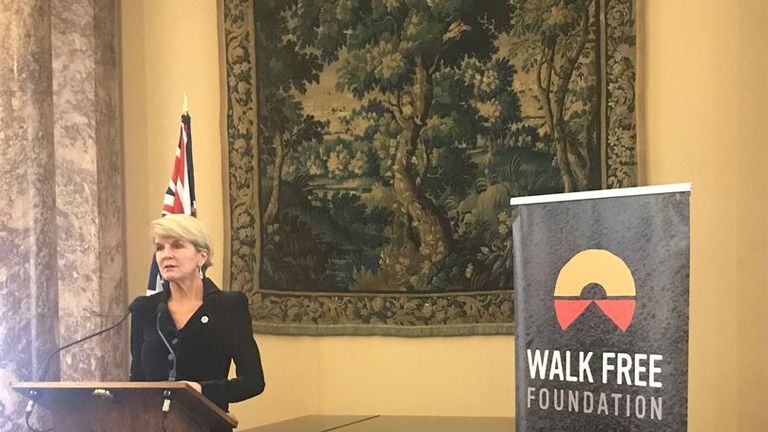 Julie Bishop said Commonwealth businesses can lead the way in eradicating modern slavery