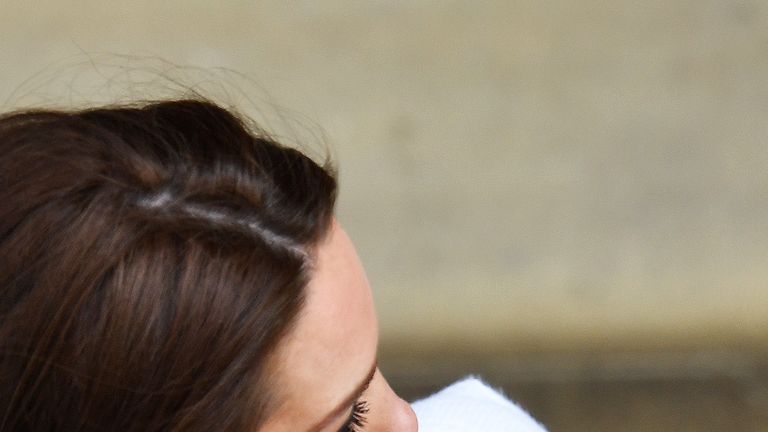 The Duchess of Cambridge with her newborn son outside the Lindo Wing at St Mary&#39;s Hospital in Paddington, London