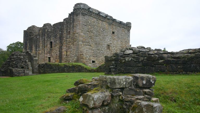 The Keep of Craignethan Castle in Lanarkshire, Scotland