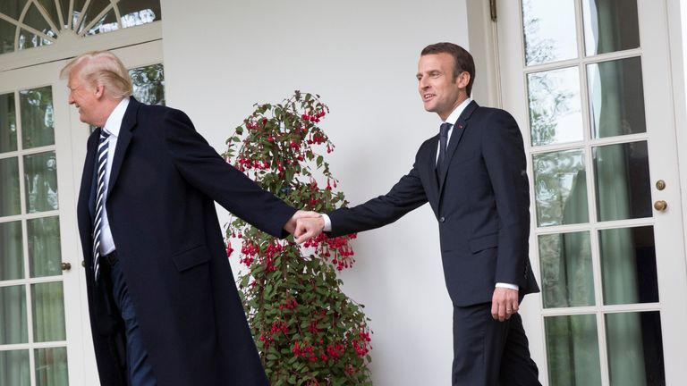Mr Trump spoke of the "unity, fraternity and friendship" between France and the US