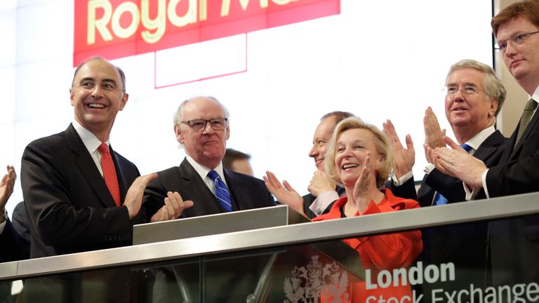 Moya Greene pictured at the Royal Mail&#39;s opening at the London Stock Exchange in October 2013