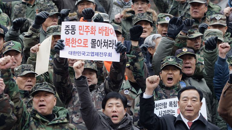 South Koreans celebrate the death of Kim Jong Il in 2011