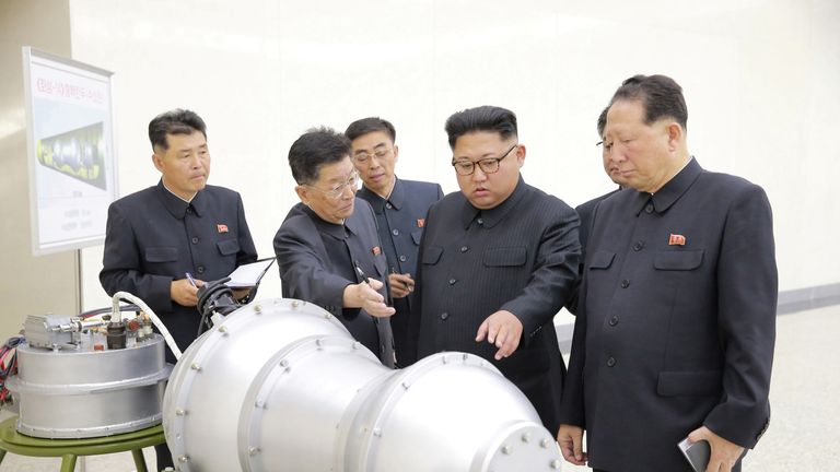 Kim Jong Un inspects a nuclear weapons programme