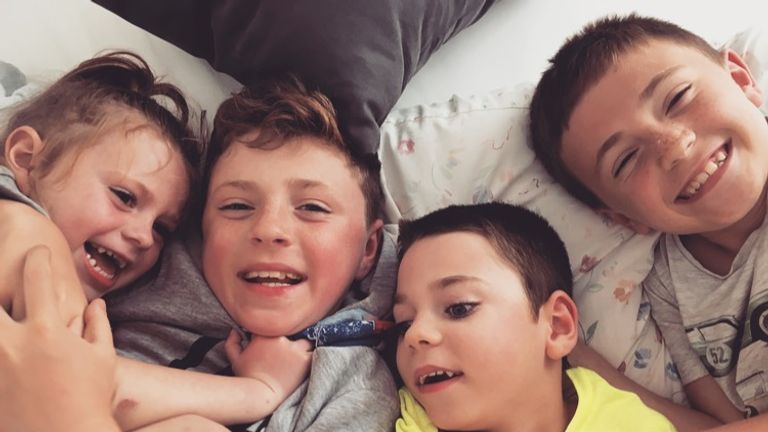 Ollie and Amelia with their siblings