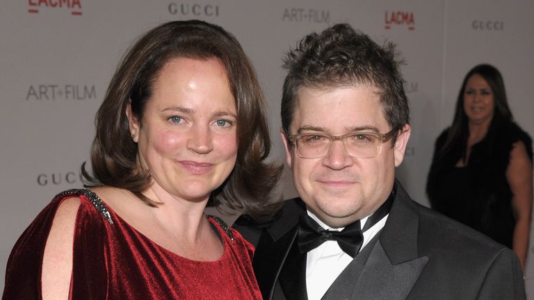 OS ANGELES, CA - NOVEMBER 05: Actor Patton Oswalt (R) and Michelle Eileen McNamara attend LACMA Art + Film Gala Honoring Clint Eastwood and John Baldessari Presented By Gucci at Los Angeles County Museum of Art on November 5, 2011 in Los Angeles, California. (Photo by John Shearer/Getty Images for LACMA)