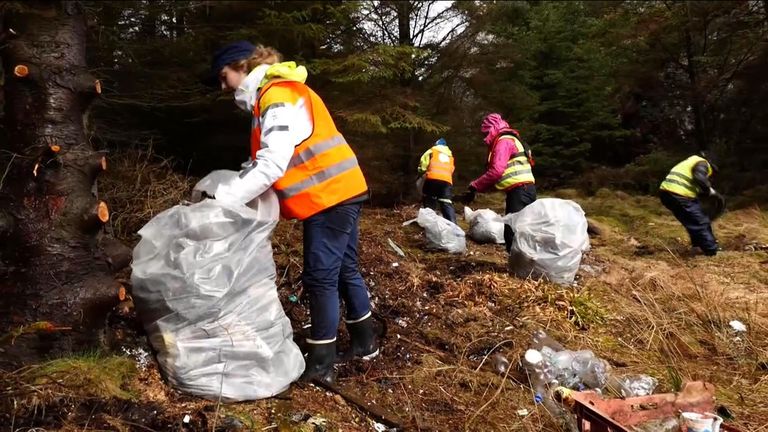 100s of people inspired by Sky&#39;s Ocean Rescue campaign, in Norway collecting plastic waste