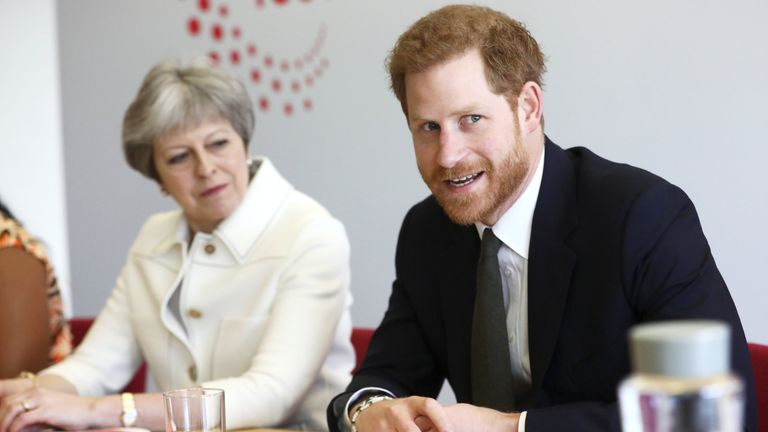 Prince Harry and Prime Minister Theresa May