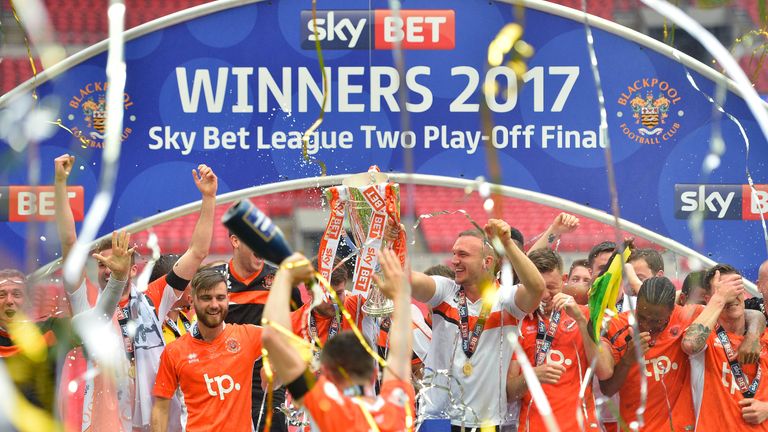The Sky Bet League Two Playoff Final between Blackpool and Exeter last season