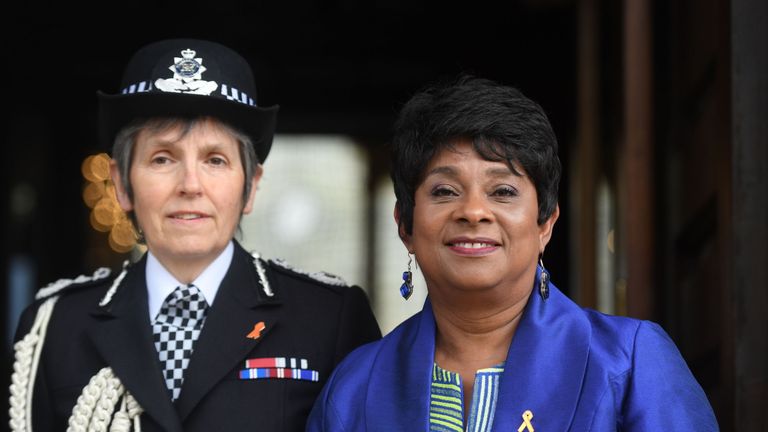 Baroness Lawrence (right) with Metropolitan Police Commissioner Cressida Dick attended the memorial service 