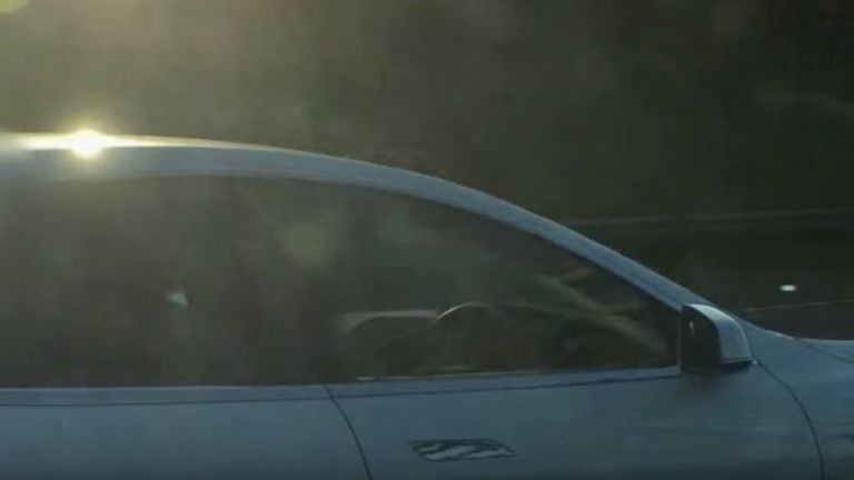 A passenger in another car filmed the Tesla going past with no one in the driver seat