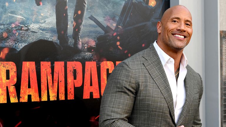 The Rock at the Rampage premiere