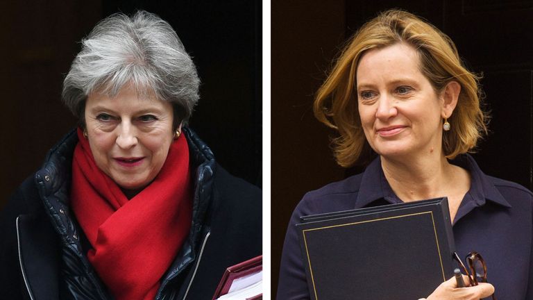 Prime Minister Theresa May and former Home Secretary Amber Rudd