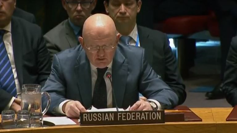 Russia&#39;s UN Ambassador Vassily Nebenzia said the US, the UK and France want to oust Assad