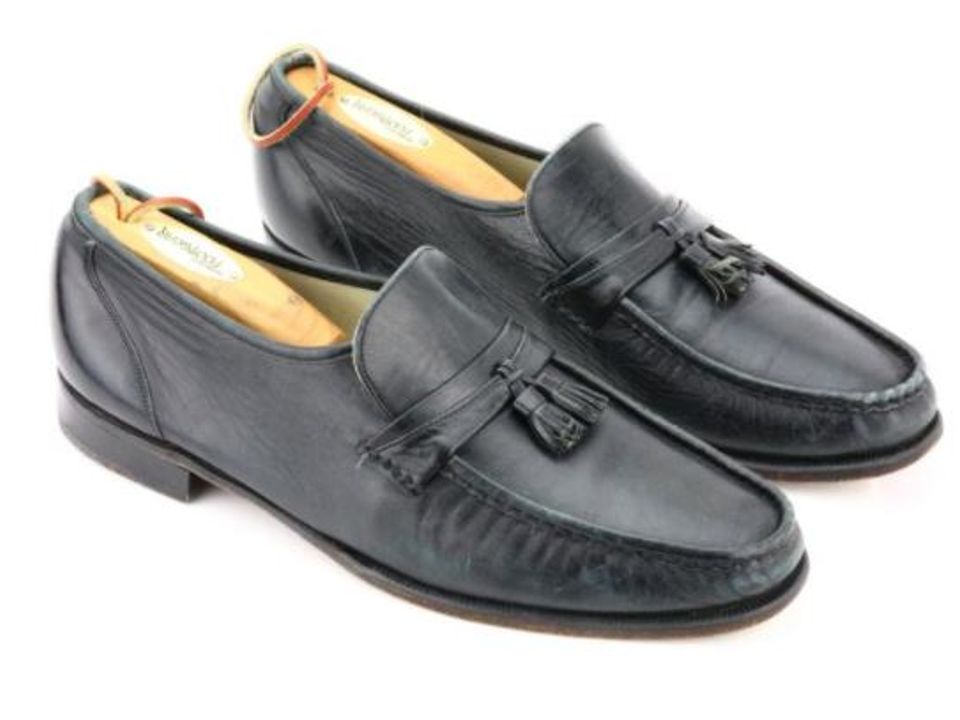 These black leather Florsheim Imperial loafers are the shoes that Michael Jackson wore during the rehearsal of "Billie Jean", a rehearsal which marks the very first time Michael Jackson ever performed his now famous moonwalk on stage. Being auctioned in May. Pic: GWS Auctions, Inc