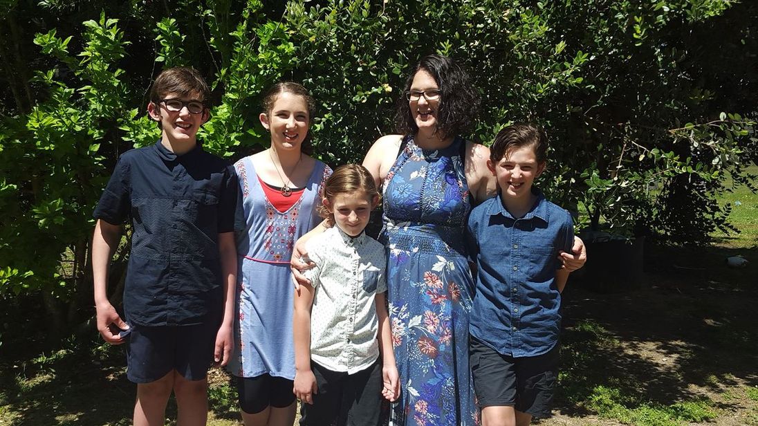 Katrina Miles with her four children. Pic: Facebook