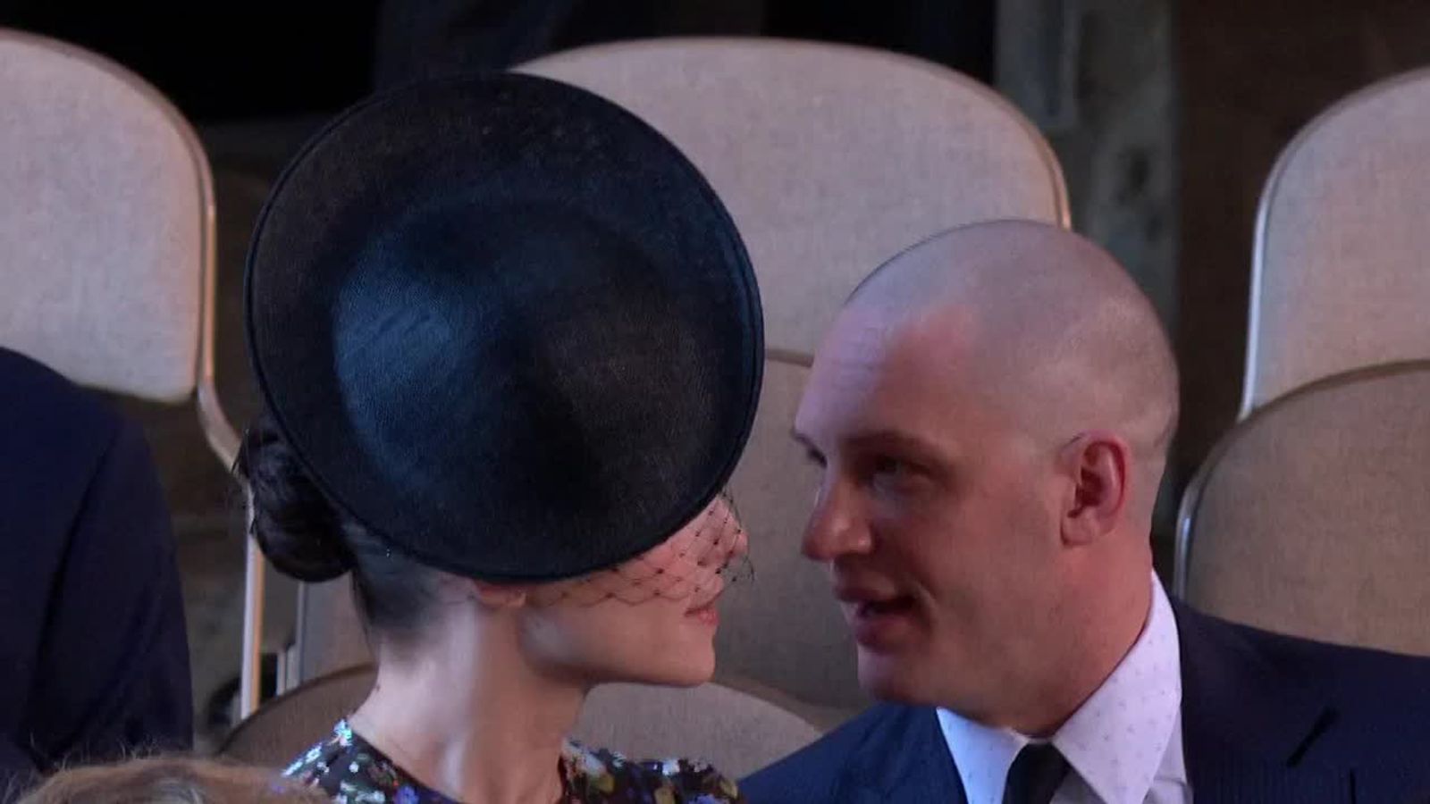 Tom Hardy takes his place at royal wedding | News UK Video News | Sky News