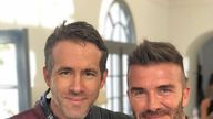 Ryan Reynolds posted this picture, calling David Beckham a legend and "truly one of the greats". Pic: Ryan Reynolds/Instagram