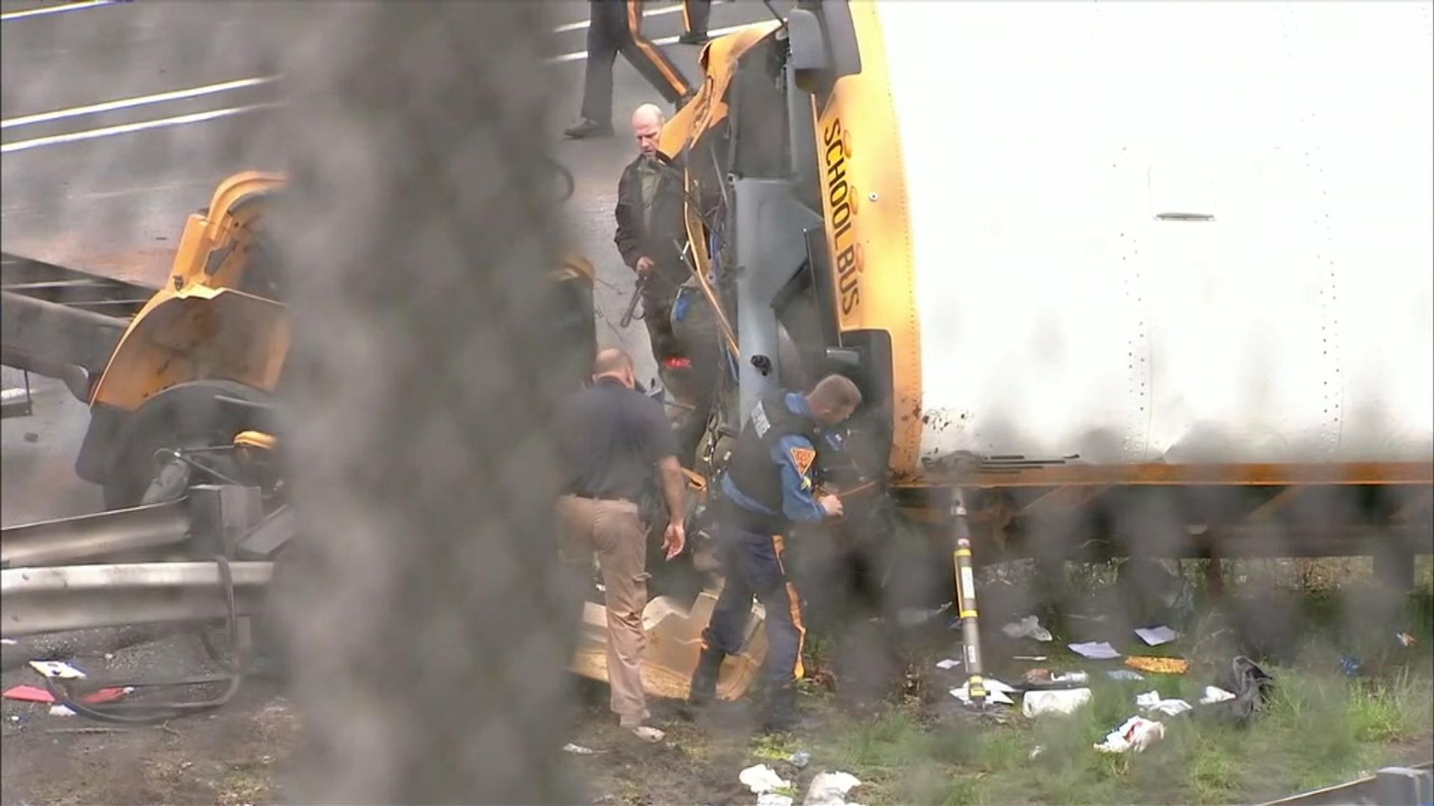 Two dead as school bus crashes with truck in New Jersey | US News | Sky ...