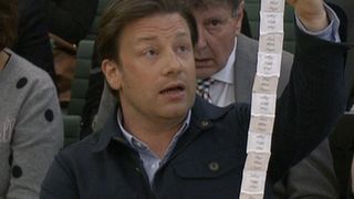 Jamie Oliver ponders the amount of sugar in soft drinks before the 'sugar tax' was implemented