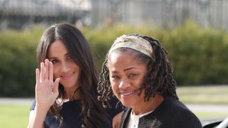 Meghan Markle and her mother, Doria Ragland, arriving at Cliveden House Hotel on the National Trust's Cliveden Estate to spend the night before her wedding to Prince Harry. PRESS ASSOCIATION Photo. Picture date: Friday May 18, 2018. See PA story ROYAL Wedding. Photo credit should read: Steve Parsons/PA Wire 