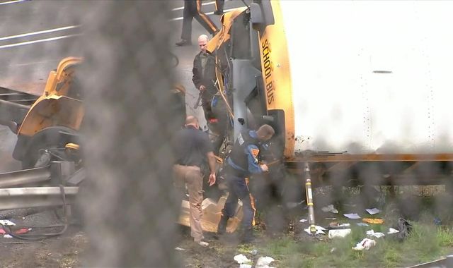 Multiple people hurt after school bus, dump truck crash in NJ