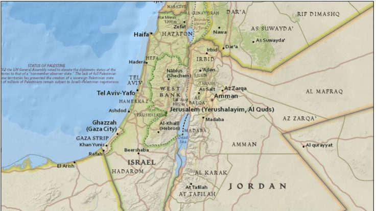 A map of the occupied Palestinian territory, showing the 1949 Armistice line. Credit: United Nations Office for the Coordination of Humanitarian Affairs