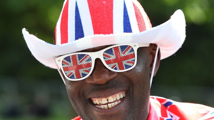 A royal fan ahead of the royal wedding of Prince Harry and Meghan Markle 