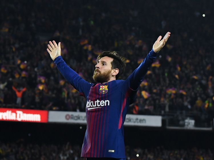 Lionel Messi during the La Liga match between Barcelona and Real Madrid at Camp Nou on May 6, 2018 in Barcelona, .