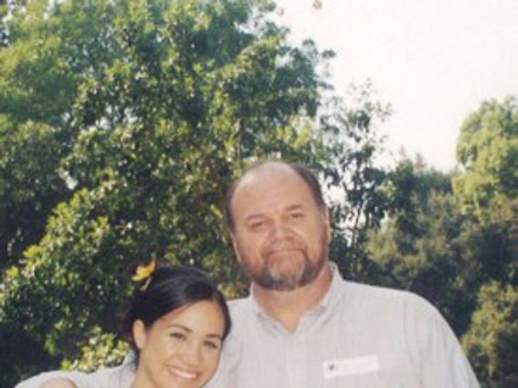 Prince Harry's fiancee Meghan Markle in her younger days with her father Thomas Markle