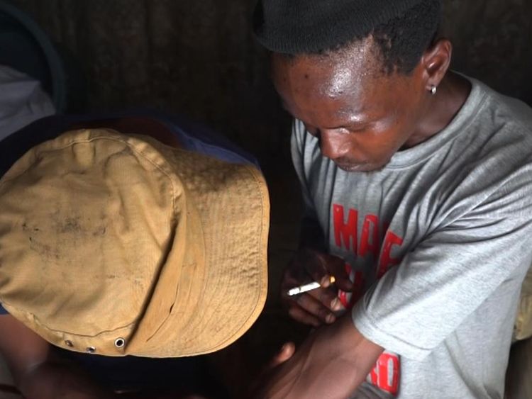 Thabo went into a shack to 'bluetooth' with his friend