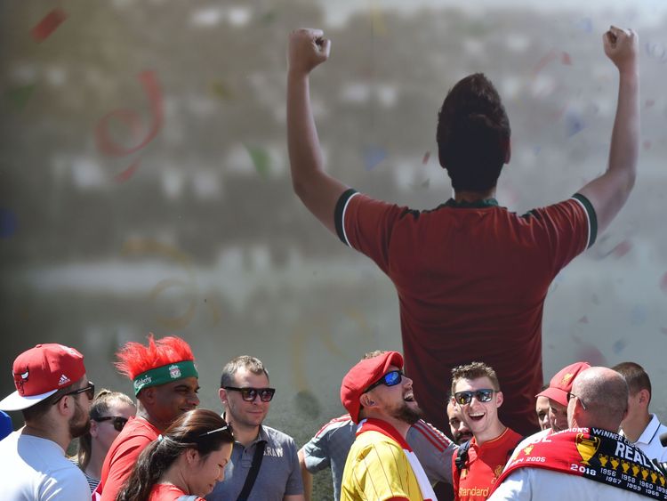 Some Liverpool fans have already arrived in Kiev