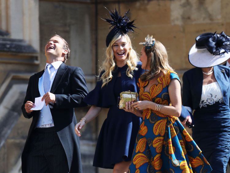 Prince Harry's former girlfriend Chelsy Davy arrives at the wedding