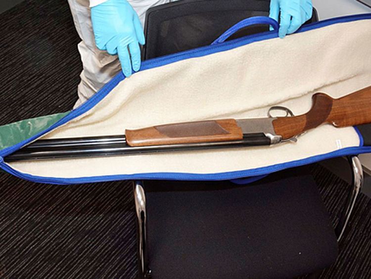 The shotgun Browning used to try to kill himself