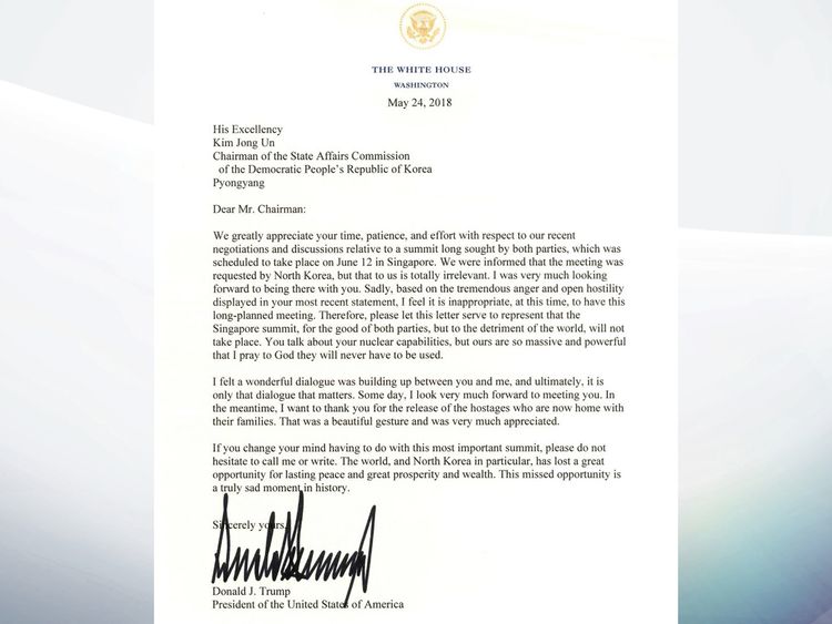 Donald Trump&#39;s letter