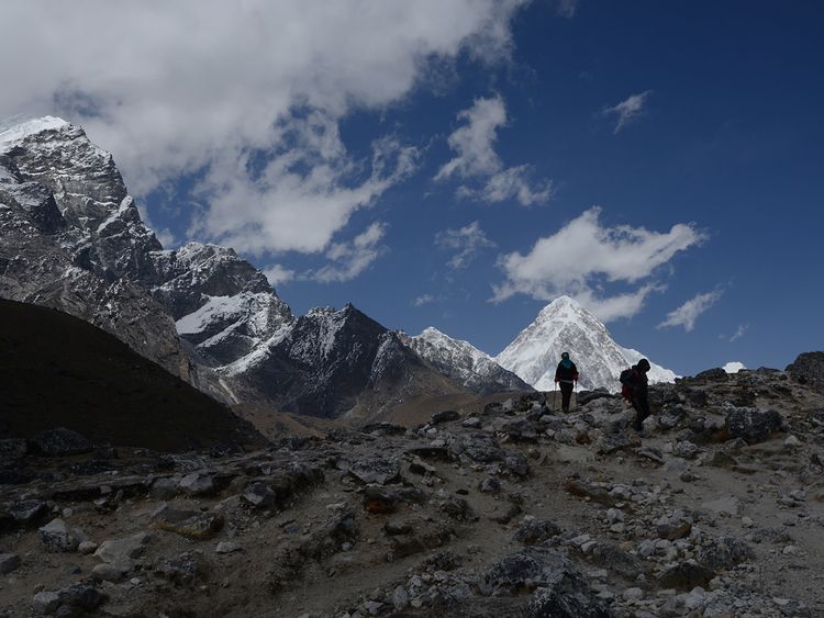 Trekkers walk to Everest Base Camp. File photo