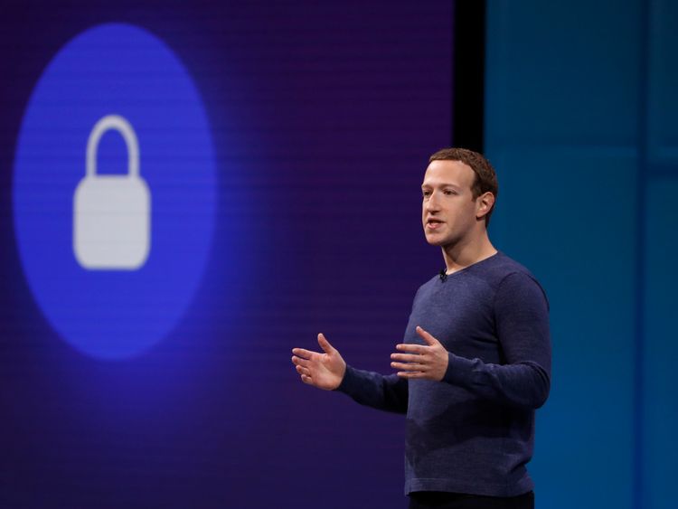 Mark Zuckerberg speaks at Facebook F8 developers conference in San Jose, California