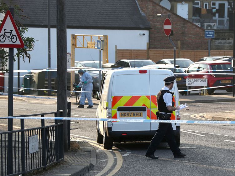 Police cordons are in place in Harrow