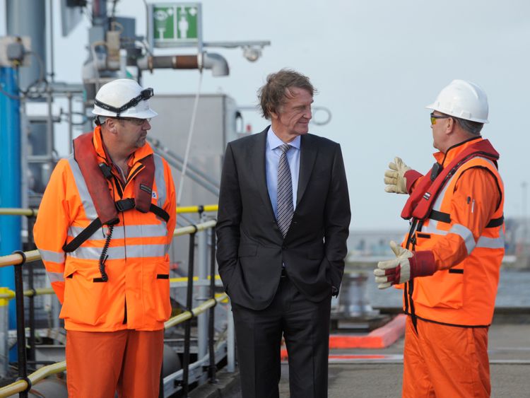 Ineos chairman Jim Ratcliffe (C) tops The Sunday Times rich list