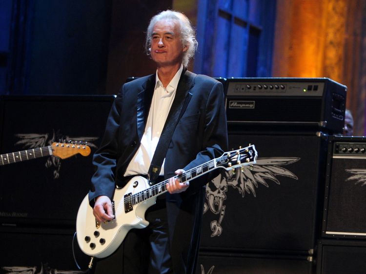 Jimmy Page performs onstage during the 24th Annual Rock and Roll Hall of Fame Induction Ceremony