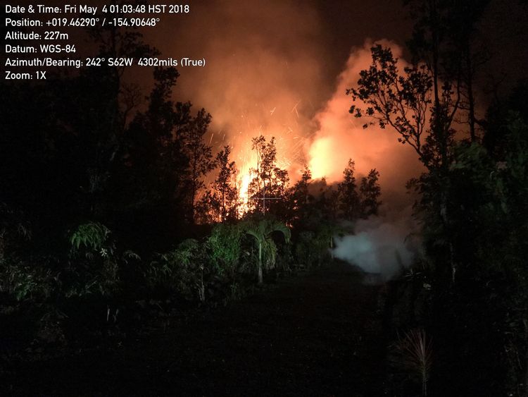 Kilauea Volcano. Spatter was being thrown roughly 30m high. Pic: US Geological Survey