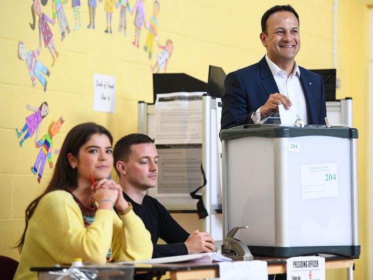 Mr Varadkar was up early to cast his vote in Dublin