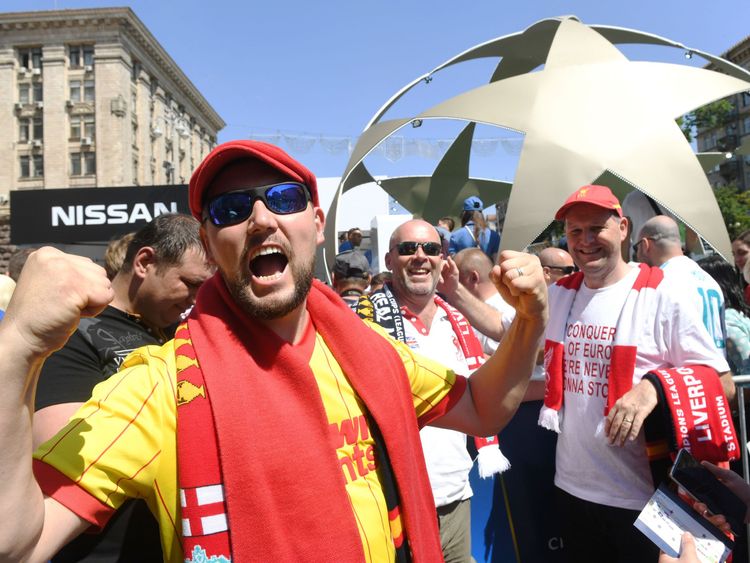 Liverpool's army of fans are already creating an atmosphere in Kiev as the clubs bids for a sixth European Cup
