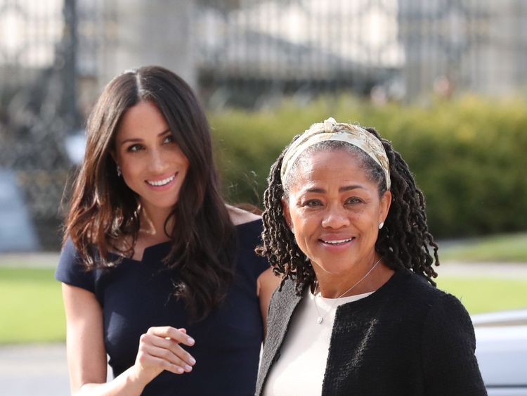 Meghan Markle and her mother, Doria Ragland, arriving at Cliveden House Hotel on the National Trust's Cliveden Estate to spend the night before her wedding to Prince Harry. PRESS ASSOCIATION Photo. Picture date: Friday May 18, 2018. See PA story ROYAL Wedding. Photo credit should read: Steve Parsons/PA Wire 