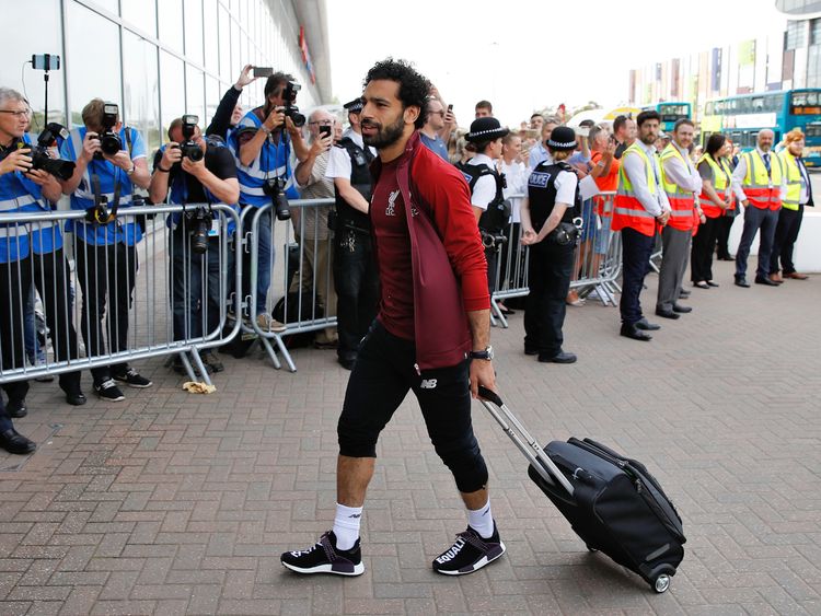 Europe's top goalscorer Mo Salah was on the plane to Kiev as the club embarked on the last leg of its European adventure