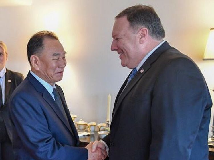 Kim Yong Chol and the US secretary of state ate steak, corn, and cheese during their working dinner in New York.