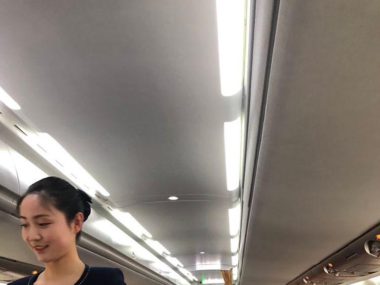 The flight which took eight foreign news crews to Wonsan from Beijing. Pic: Tom Cheshire