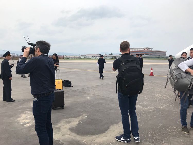 The journalists arrived in Wonsan on Tuesday. Pic: Tom Cheshire