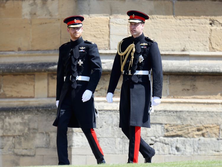 Prince William and Harry before the ceremony